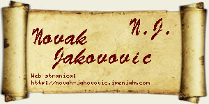 Novak Jakovović vizit kartica